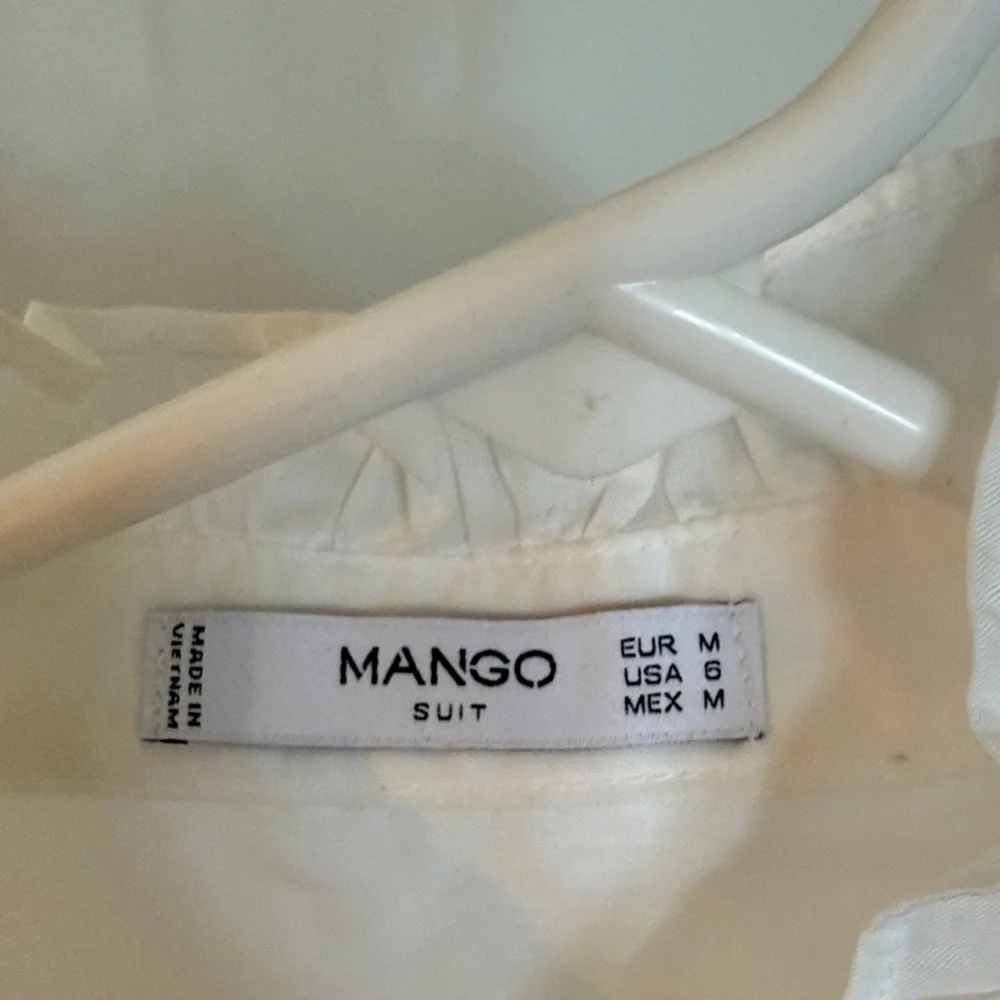 Mango White Ruffle Button-Up Blouse - Picture 9 of 11